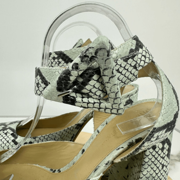 Bottega Veneta Snake Embossed Leather Platform Heels Tower Square Toe Pumps Sz40 - Picture 3 of 15